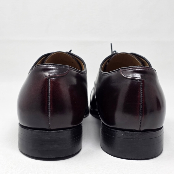 Johnston & Murphy Optima Mens Melton Oxford Size 8.5 Burgundy Cap Toe Shoe USA